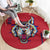 Serbia Round Carpet with Balkan Gray Wolf, Claw Marks, and Flag Sleeve Design