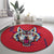 Serbia Round Carpet with Balkan Gray Wolf, Claw Marks, and Flag Sleeve Design