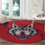 Serbia Round Carpet with Balkan Gray Wolf, Claw Marks, and Flag Sleeve Design