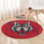 Serbia Round Carpet with Balkan Gray Wolf, Claw Marks, and Flag Sleeve Design