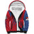Serbia Sherpa Hoodie with Balkan Gray Wolf, Claw Marks, and Flag Sleeve Design