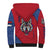 Serbia Sherpa Hoodie with Balkan Gray Wolf, Claw Marks, and Flag Sleeve Design