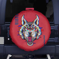 Serbia Spare Tire Cover with Balkan Gray Wolf, Claw Marks, and Flag Sleeve Design