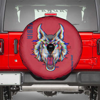 Serbia Spare Tire Cover with Balkan Gray Wolf, Claw Marks, and Flag Sleeve Design