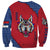 Serbia Sweatshirt with Balkan Gray Wolf, Claw Marks, and Flag Sleeve Design