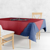 Serbia Tablecloth with Balkan Gray Wolf, Claw Marks, and Flag Sleeve Design