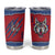 Serbia Tumbler Cup with Balkan Gray Wolf, Claw Marks, and Flag Sleeve Design