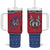 Serbia Tumbler With Handle with Balkan Gray Wolf, Claw Marks, and Flag Sleeve Design