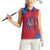 Serbia Women Sleeveless Polo Shirt with Balkan Gray Wolf, Claw Marks, and Flag Sleeve Design