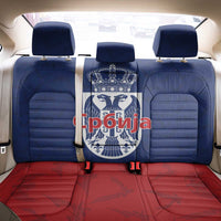 Serbia Flag Back Car Seat Cover with Double-Headed Eagle and National Coat of Arms Design