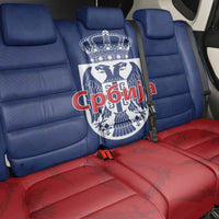 Serbia Flag Back Car Seat Cover with Double-Headed Eagle and National Coat of Arms Design