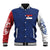 Serbia Flag Baseball Jacket with Double-Headed Eagle and National Coat of Arms Design