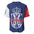 Serbia Flag Baseball Jersey with Double-Headed Eagle and National Coat of Arms Design