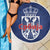 Serbia Flag Beach Blanket with Double-Headed Eagle and National Coat of Arms Design