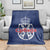 Serbia Flag Blanket with Double-Headed Eagle and National Coat of Arms Design
