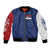 Serbia Flag Bomber Jacket with Double-Headed Eagle and National Coat of Arms Design