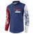 Serbia Flag Button Sweatshirt with Double-Headed Eagle and National Coat of Arms Design