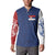 Serbia Flag Button Sweatshirt with Double-Headed Eagle and National Coat of Arms Design