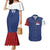 Serbia Flag Couples Matching Mermaid Dress and Hawaiian Shirt with Double-Headed Eagle and National Coat of Arms Design