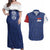 Serbia Flag Couples Matching Off Shoulder Maxi Dress and Hawaiian Shirt with Double-Headed Eagle and National Coat of Arms Design