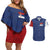 Serbia Flag Couples Matching Off Shoulder Short Dress and Hawaiian Shirt with Double-Headed Eagle and National Coat of Arms Design