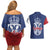 Serbia Flag Couples Matching Off Shoulder Short Dress and Hawaiian Shirt with Double-Headed Eagle and National Coat of Arms Design