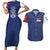 Serbia Flag Couples Matching Short Sleeve Bodycon Dress and Hawaiian Shirt with Double-Headed Eagle and National Coat of Arms Design