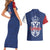 Serbia Flag Couples Matching Short Sleeve Bodycon Dress and Hawaiian Shirt with Double-Headed Eagle and National Coat of Arms Design