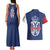 Serbia Flag Couples Matching Tank Maxi Dress and Hawaiian Shirt with Double-Headed Eagle and National Coat of Arms Design