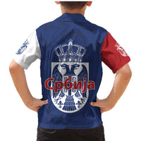 Serbia Flag Family Matching Mermaid Dress and Hawaiian Shirt with Double-Headed Eagle and National Coat of Arms Design