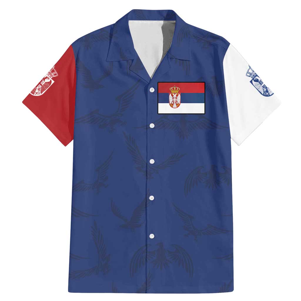 Serbia Flag Family Matching Mermaid Dress and Hawaiian Shirt with Double-Headed Eagle and National Coat of Arms Design