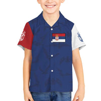 Serbia Flag Family Matching Puletasi and Hawaiian Shirt with Double-Headed Eagle and National Coat of Arms Design