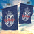 Serbia Flag Garden Flag with Double-Headed Eagle and National Coat of Arms Design
