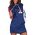 Serbia Flag Hoodie Dress with Double-Headed Eagle and National Coat of Arms Design