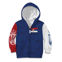 Serbia Flag Kid Hoodie with Double-Headed Eagle and National Coat of Arms Design
