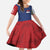 Serbia Flag Kid Short Sleeve Dress with Double-Headed Eagle and National Coat of Arms Design