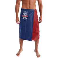 Serbia Flag Lavalava with Double-Headed Eagle and National Coat of Arms Design
