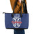 Serbia Flag Leather Tote Bag with Double-Headed Eagle and National Coat of Arms Design