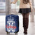 Serbia Flag Luggage Cover with Double-Headed Eagle and National Coat of Arms Design