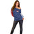 Serbia Flag Off Shoulder Sweater with Double-Headed Eagle and National Coat of Arms Design