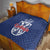 Serbia Flag Quilt with Double-Headed Eagle and National Coat of Arms Design