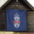 Serbia Flag Quilt with Double-Headed Eagle and National Coat of Arms Design