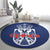 Serbia Flag Round Carpet with Double-Headed Eagle and National Coat of Arms Design