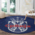 Serbia Flag Round Carpet with Double-Headed Eagle and National Coat of Arms Design