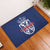 Serbia Flag Rubber Doormat with Double-Headed Eagle and National Coat of Arms Design