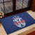 Serbia Flag Rubber Doormat with Double-Headed Eagle and National Coat of Arms Design