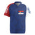 Serbia Flag Rugby Jersey with Double-Headed Eagle and National Coat of Arms Design
