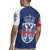Serbia Flag Rugby Jersey with Double-Headed Eagle and National Coat of Arms Design