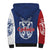 Serbia Flag Sherpa Hoodie with Double-Headed Eagle and National Coat of Arms Design