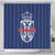 Serbia Flag Shower Curtain with Double-Headed Eagle and National Coat of Arms Design
